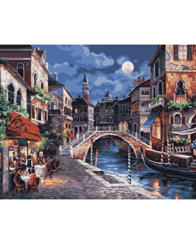 Комплект за рисуване по номера PaintBoy – Нощна Венеция, Джеймс Ли - 1