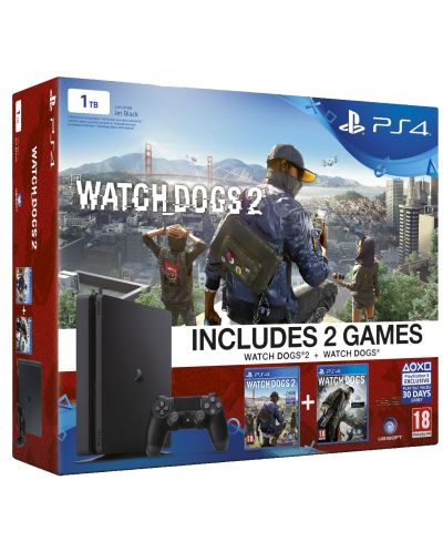 Sony PlayStation 4 Slim - 1TB Watch_Dogs & Watch_Dogs 2 Bundle - 1