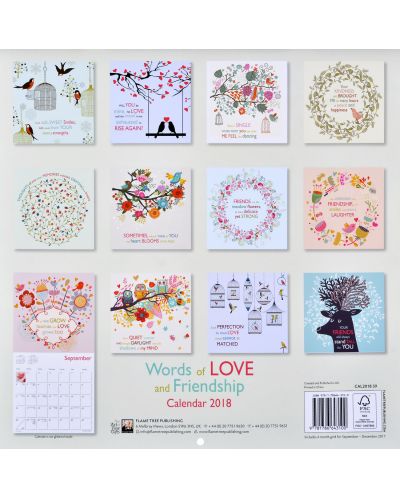 Wall Calendar 2018: Words of Love & Friendship - 2