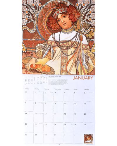 Wall Calendar 2018: Alphonse Mucha Limited Edition - 3