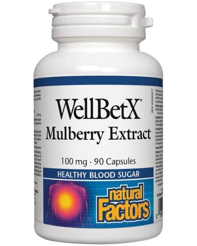 WellBetX Mulberry Extract, 100 mg, 90 капсули, Natural Factors - 1
