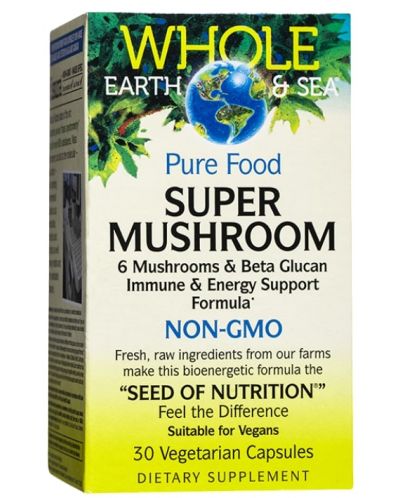 Whole Earth & Sea Super Mushroom, 30 капсули, Natural Factors - 1
