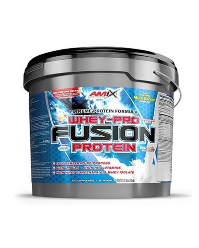 Whey Pure Fusion, двоен бял шоколад, 4000 g, Amix - 1