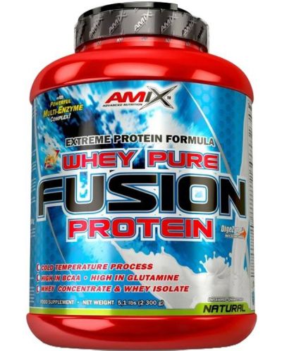 Whey Pure Fusion, шоколад с фъстъци и карамел, 2300 g, Amix - 1