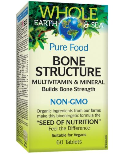 Whole Earth & Sea Bone Structure, 60 таблетки, Natural Factors - 1