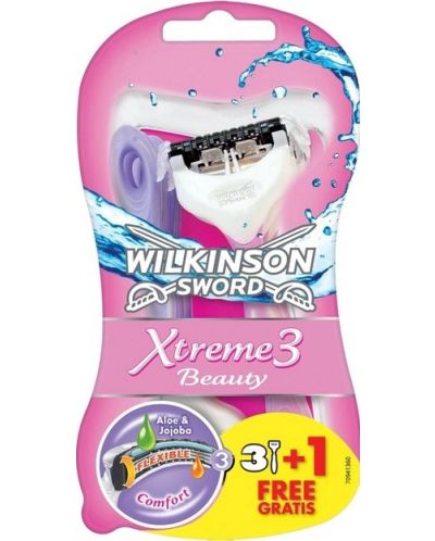 Wilkinson Sword Xtreme3 Дамска самобръсначка Comfort Beauty, 3 + 1 брoя - 1