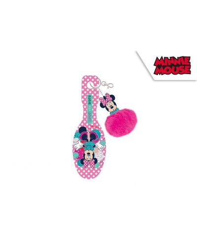 Мини четка за коса с ключодържател с пух Wild Planet - Minnie