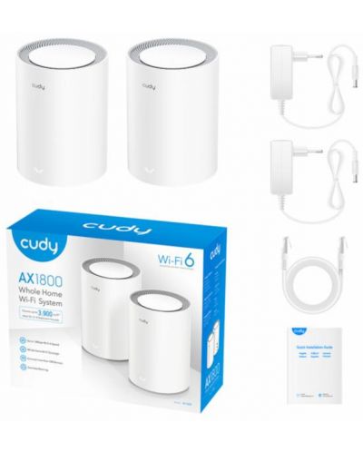 Wi-fi система Cudy - AX1800, 1.8Gbps, 2 модула, бяла - 5