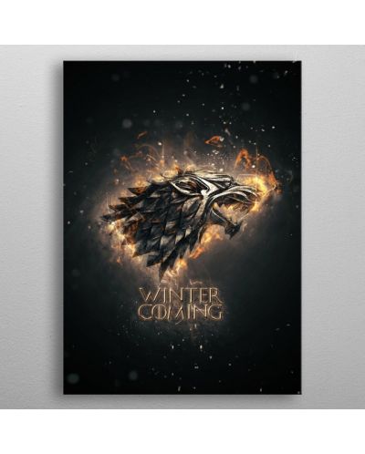 Метален постер Displate - Game of Thrones: Winter is coming - 3