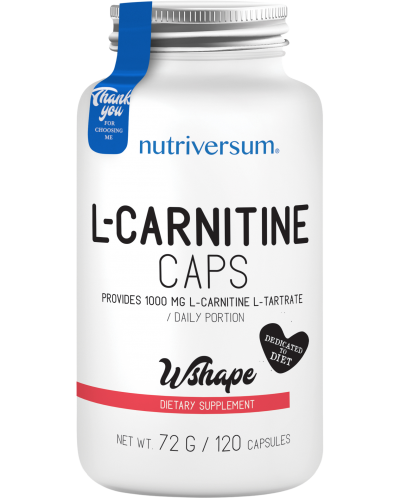 Wshape L-Carnitine, 500 mg, 120 капсули, Nutriversum - 1