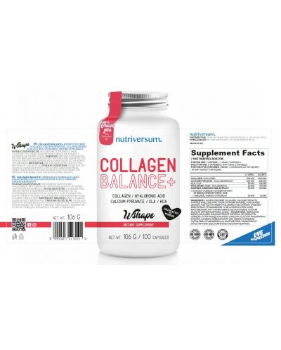WShape Collagen Balance+, 100 капсули, Nutriversum - 2