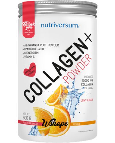 WShape Collagen+ Powder, портокал, 600 g, Nutriversum - 1