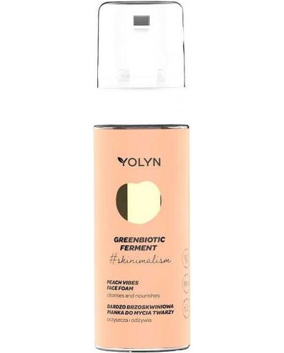 Yolyn Greenbiotic Ferment Пяна за лице, праскова и галактомисис, 150 ml - 1