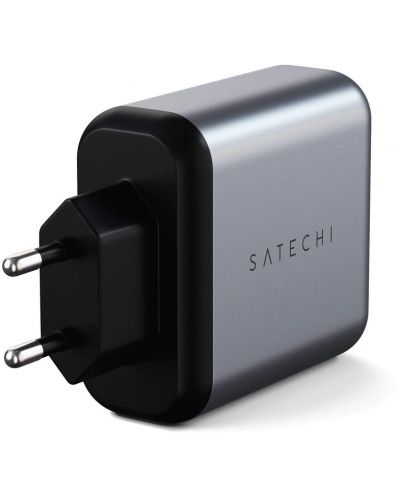 Зарядно устройство Satechi - ST-MCCAM, USB-A/C, 30W, сиво/черно - 7