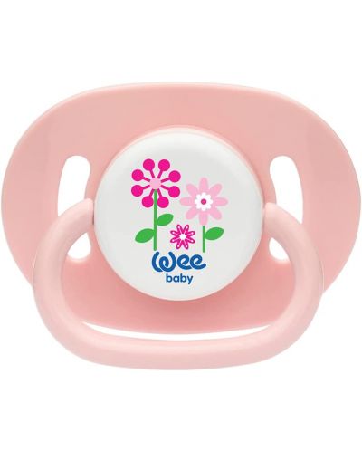 Залъгалка Wee Baby - Opaque Oval, 18+ месеца, розова - 1