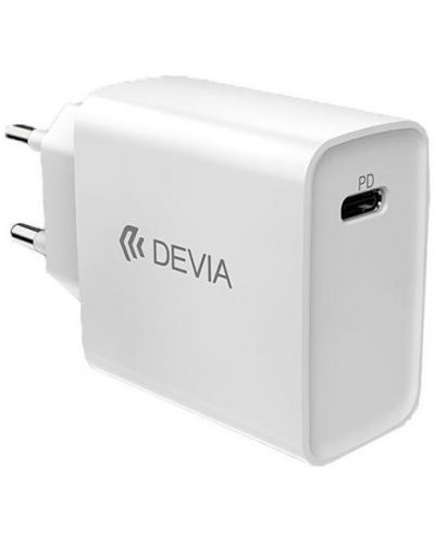 Зарядно устройство Devia - PD, USB-C, 18W, бяло - 1