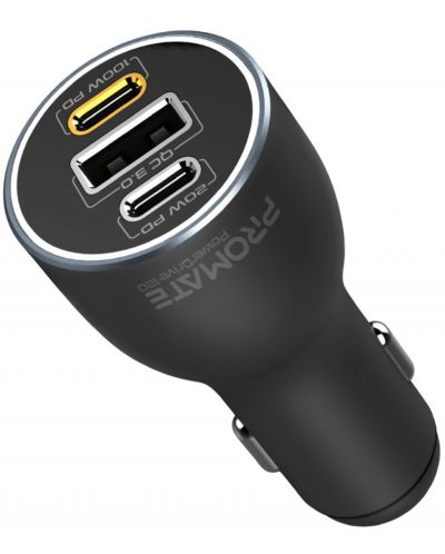 Зарядно за кола ProMate - PowerDrive-120, USB-A/C, 120W, черно - 1