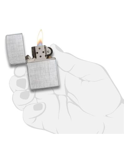 Запалка Zippo - Brushed Chrome, ленено платно - 4