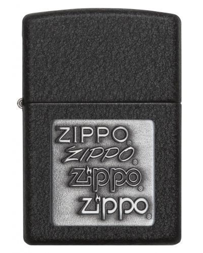 Запалка Zippo - калаено лого, черна - 1