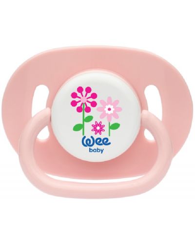 Залъгалка Wee Baby - Opaque Oval, 0-6 месеца, розова - 1