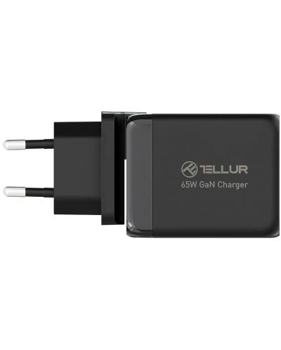 Зарядно устройство Tеllur - GaN, USB-A/C, EU/UK/US, 65W, черно - 3