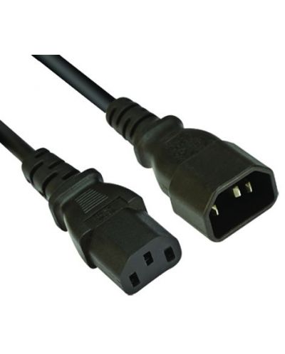 Захранващ кабел VCom - CE001, Power Cord за UPS M/F, 3 m, черен - 1