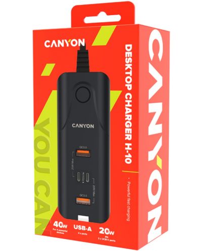 Зарядно устройство Canyon - H-10, 20W, черно - 2