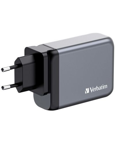 Зарядно устройство Verbatim - GNC-100 GaN 4 Port, USB-A/C, 100W, сиво - 3