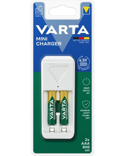 Зарядно устройство VARTA - Mini Charger, AA/AAA, черно - 1