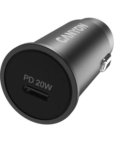 Зарядно за кола Canyon - C-20, USB-C, 20W, черно - 1