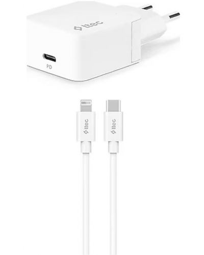 Зарядно ttec - SmartCharger PD, USB-C, 20W, кабел Lightning, бяло - 1