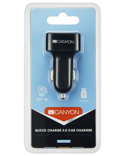 Зарядно за кола Canyon - C-07, USB-A, черно - 4