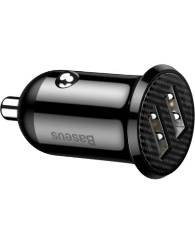 Зарядно за кола Baseus - Grain Pro Car Charger, USB-A, 4.8A, черно - 3