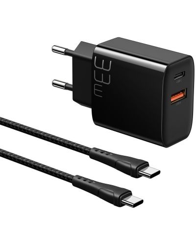 Зарядно устройство Xmart - 19918, USB-A/C, кабел USB-C, 33W, черно - 1