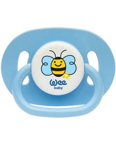 Залъгалка Wee Baby - Opaque Oval, 0-6 месеца, синя - 1