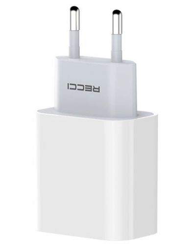 Зарядно устройство Recci - RC-46, USB-A, 3.1A, бяло - 1