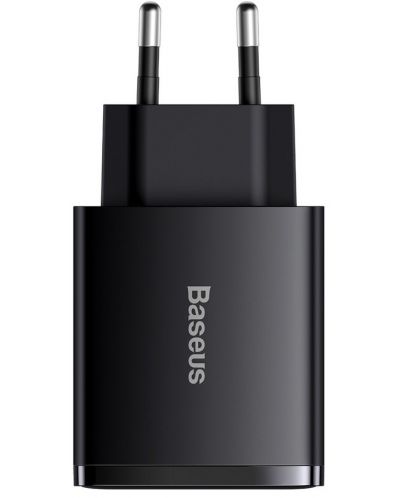 Зарядно устройство Baseus - Compact, USB-A/C, 30W, черно - 4