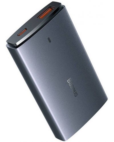 Зарядно устройство Baseus - GaN5 Pro Ultra Slim, USB-A/C, 65W, сиво - 2