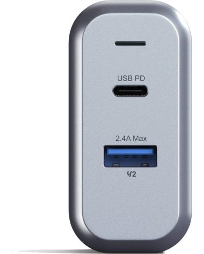 Зарядно устройство Satechi - ST-MCCAM, USB-A/C, 30W, сиво/черно - 5