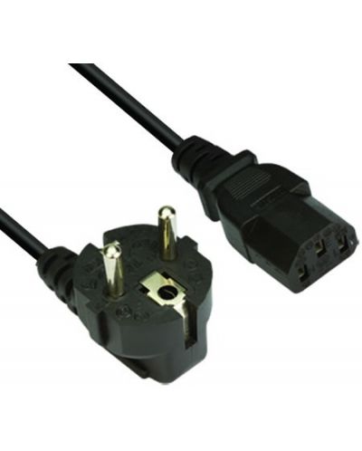 Захранващ кабел VCom - CE021, Computer Schuko 220V, 3 m, черен - 1