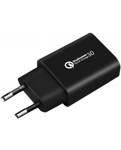 Зарядно устройство Makki - QC18W-BK FC, USB-A, 18W, черно - 4