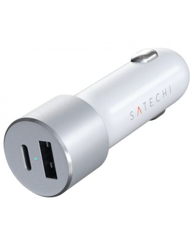 Зарядно за кола Satechi - Car Charger, USB-A/C, 72W, сребристо - 2