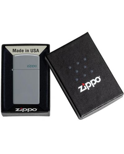 Запалка Zippo - Slim, сива, матирана - 4