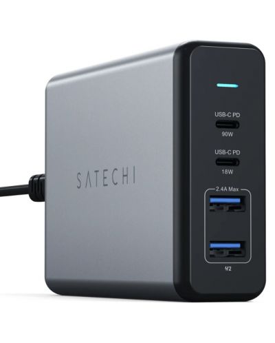 Зарядно устройство Satechi - MultiPort, USB-A/C, 108W, сиво - 6