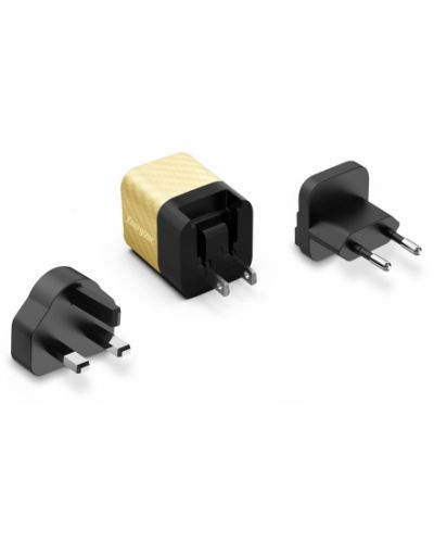 Зарядно устройство Energizer - A20MUGD, USB-C, EU/UK/US, 20W, златисто - 2