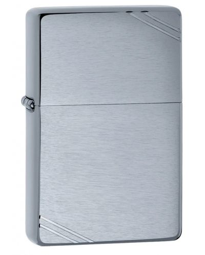 Запалка Zippo - Vintage Brushed Chrome, наклонени черти - 1