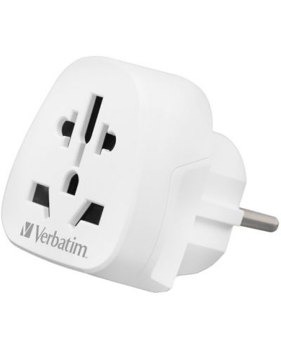 Зарядно устройство Verbatim - WTEU-02 World to Europe Travel Adapter, бяло - 3