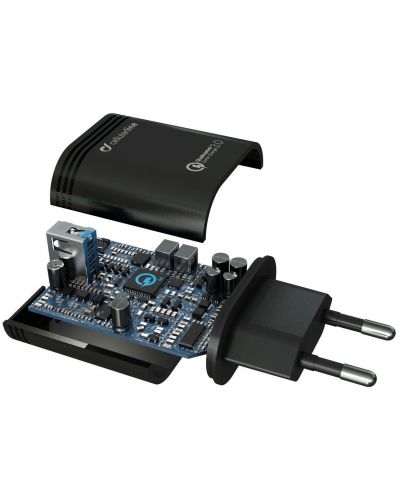 Зарядно устройство Cellularline - USB Charher Kit QC, 18W, черно - 2