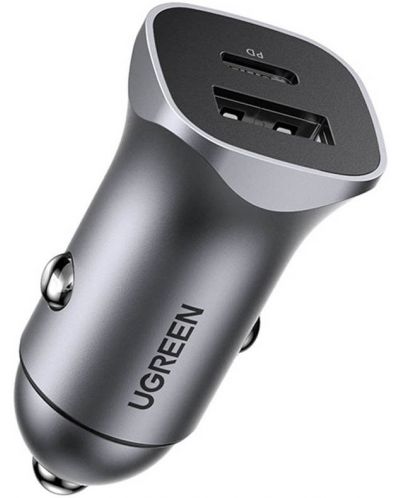 Зарядно за кола Ugreen - 405002, USB-A/C, 30W, сиво - 1