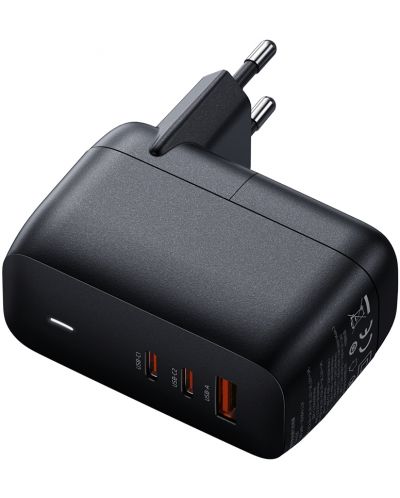 Зарядно устройство Xmart - Dual GaN, USB-A/C, 65W, черно - 4